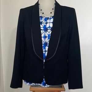 Anne Klein Elegant Lined Black Women's Blazer. Size 14.  Tuxedo Style Vibes.
